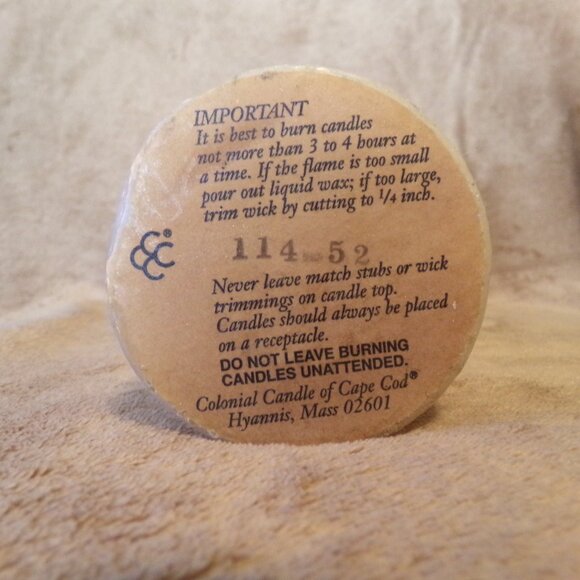 Vintage Partylite Blue Ceramic Base, Blue/Peach Floral Ring & Candle - Picture 6 of 6